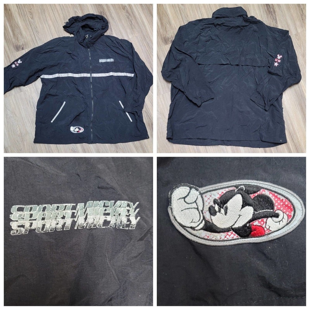 Vtg Disney Mickey Mouse Sport Mickey Nylon Windbreaker Jacket